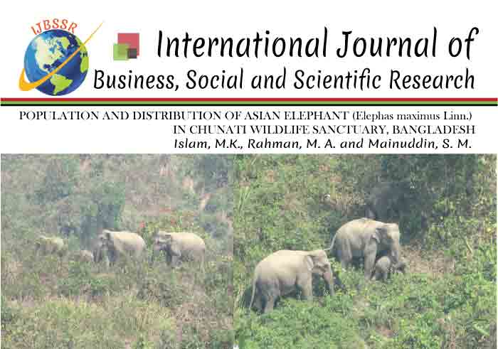 POPULATION AND DISTRIBUTION OF ASIAN ELEPHANT (Elephas maximus Linn.) IN CHUNATI WILDLIFE SANCTUARY, BANGLADESH