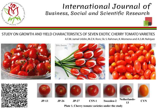 STUDY ON GROWTH AND YIELD CHARACTERISTICS OF SEVEN EXOTIC CHERRY TOMATO VARIETIES