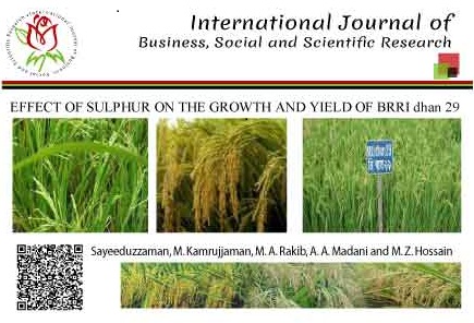 EFFECT OF SULPHUR ON THE GROWTH AND YIELD OF BRRI dhan 29