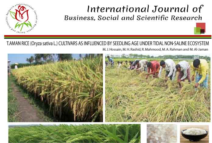 YIELD AND YIELD COMPONENT OF T.AMAN RICE (Oryza sativa L.) CULTIVARS AS INFLUENCED BY SEEDLING AGE UNDER TIDAL NON-SALINE ECOSYSTEM