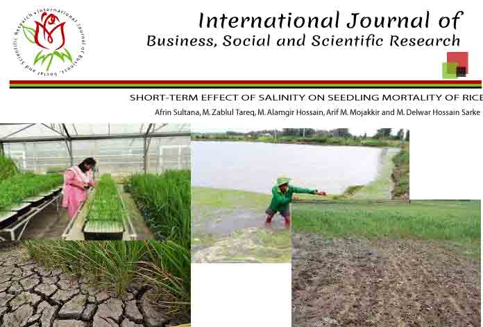 SHORT-TERM EFFECT OF SALINITY ON SEEDLING MORTALITY OF RICE