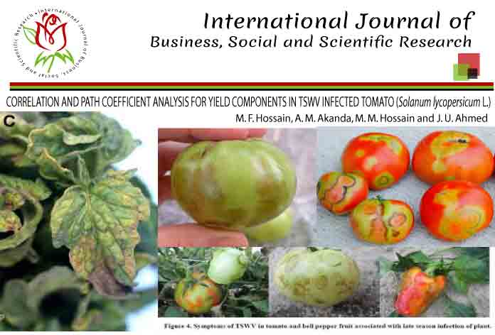 CORRELATION AND PATH COEFFICIENT ANALYSIS FOR YIELD COMPONENTS IN TSWV INFECTED TOMATO (Solanum lycopersicum L.)