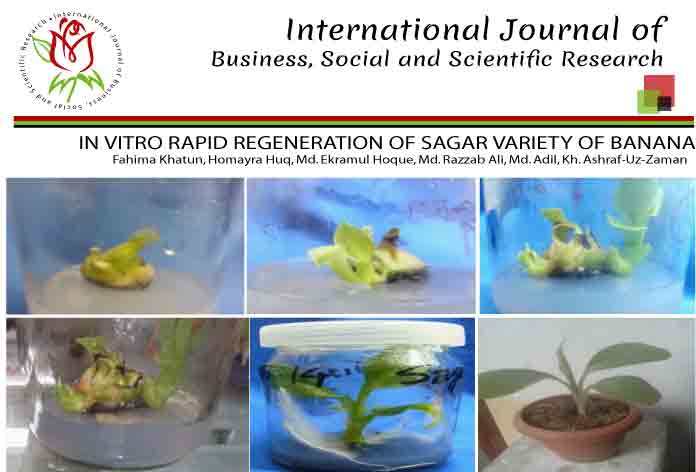 In vitro RAPID REGENERATION OF SAGAR VARIETY OF BANANA