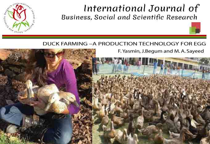 DUCK FARMING –A PRODUCTION TECHNOLOGY FOR EGG