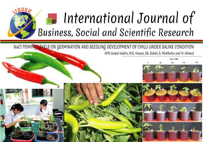 NaCl PRIMING LEVELS ON GERMINATION AND SEEDLING DEVELOPMENT OF CHILLI UNDER SALINE CONDITION