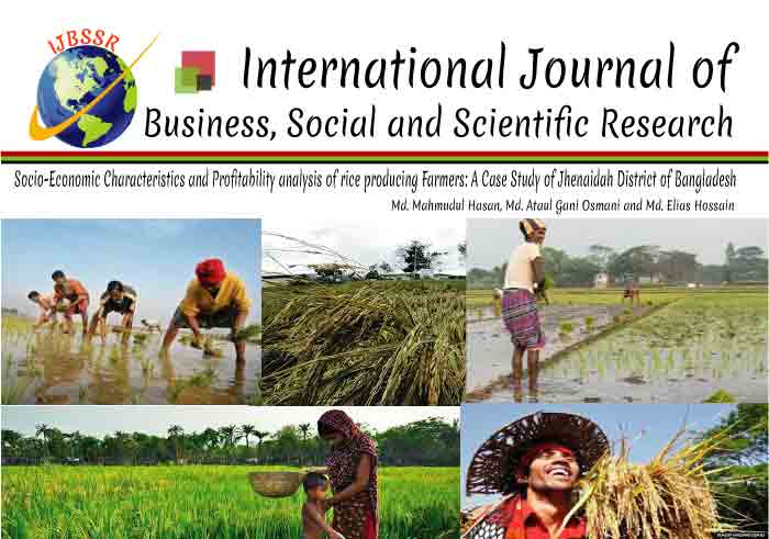 SOCIO-ECONOMIC CHARACTERISTICS AND PROFITABILITY ANALYSIS OF RICE PRODUCING FARMERS AT JHENAIDAH DISTRICT IN BANGLADESH
