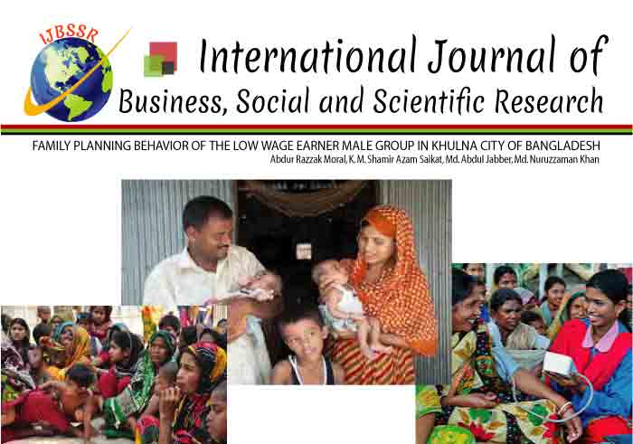 FAMILY PLANNING BEHAVIOR OF THE LOW WAGE EARNER MALE GROUP IN KHULNA CITY OF BANGLADESH