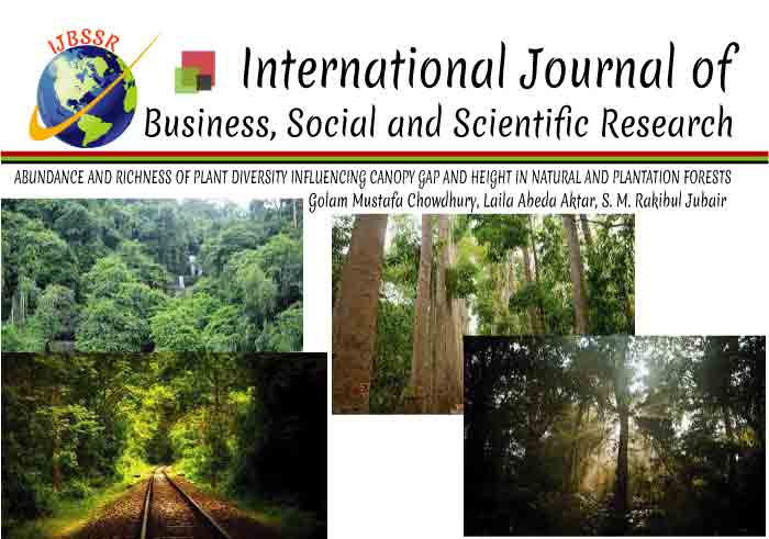 ABUNDANCE AND RICHNESS OF PLANT DIVERSITY INFLUENCING CANOPY GAP AND HEIGHT IN NATURAL AND PLANTATION FORESTS