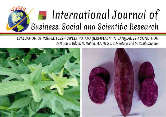 EVALUATION OF PURPLE FLESH SWEET POTATO GERMPLASM IN BANGLADESH CONDITION