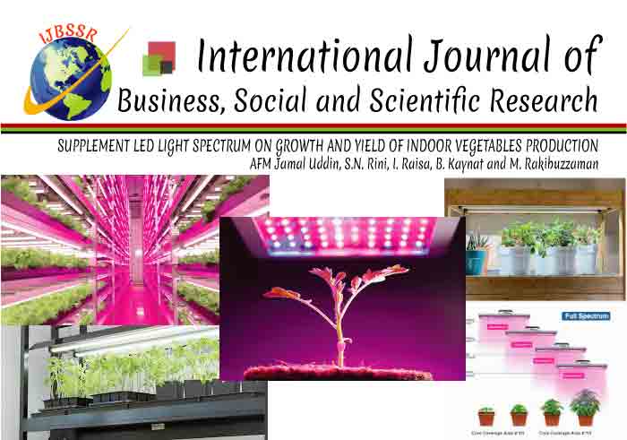SUPPLEMENT LED LIGHT SPECTRUM ON GROWTH AND YIELD OF INDOOR VEGETABLES PRODUCTION