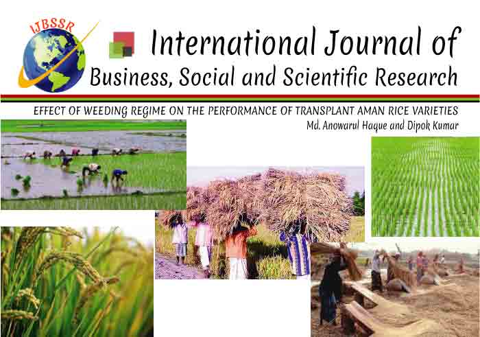 EFFECT OF WEEDING REGIME ON THE PERFORMANCE OF TRANSPLANT AMAN RICE VARIETIES