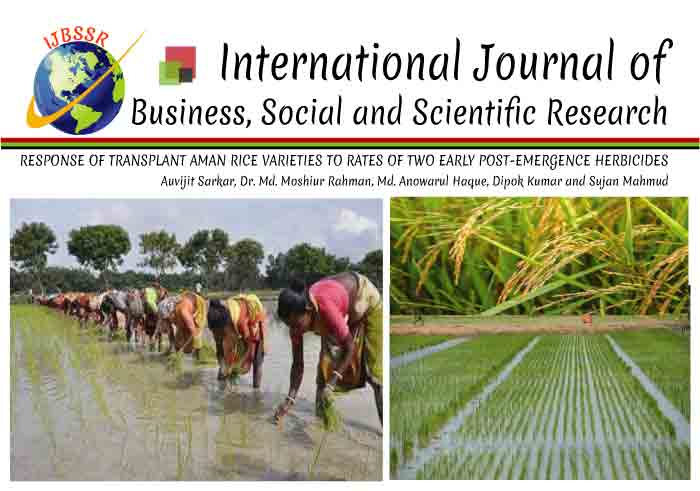 RESPONSE OF TRANSPLANT AMAN RICE VARIETIES TO RATES OF TWO EARLY POST-EMERGENCE HERBICIDES