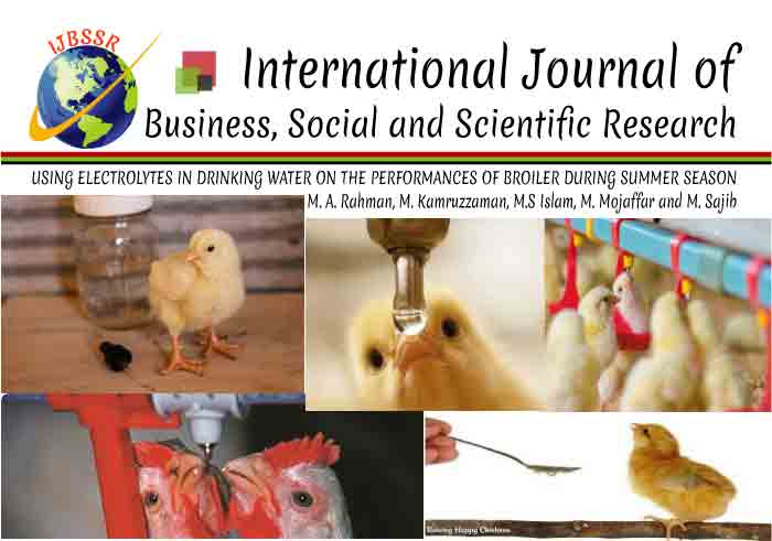USING ELECTROLYTES IN DRINKING WATER ON THE PERFORMANCES OF BROILER DURING SUMMER SEASON