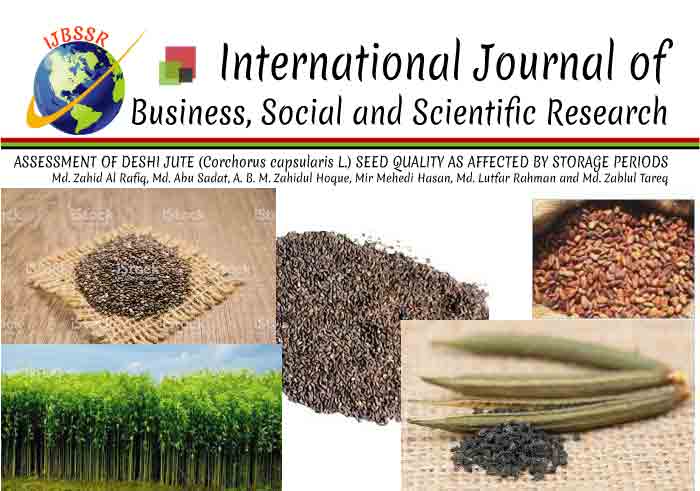 ASSESSMENT OF DESHI JUTE (Corchorus capsularis L.) SEED QUALITY AS AFFECTED BY STORAGE PERIODS