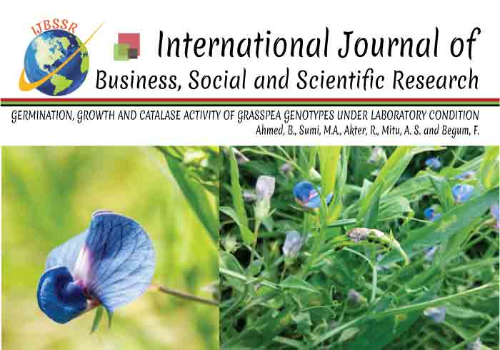 GERMINATION, GROWTH AND CATALASE ACTIVITY OF GRASSPEA GENOTYPES UNDER LABORATORY CONDITION