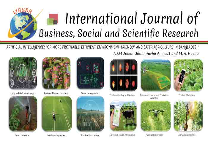 ARTIFICIAL INTELLIGENCE: FOR MORE PROFITABLE, EFFICIENT, ENVIRONMENT-FRIENDLY AND SAFER AGRICULTURE IN BANGLADESH