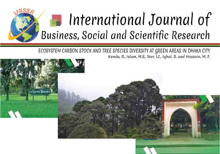 ECOSYSTEM CARBON STOCK AND TREE SPECIES DIVERSITY AT GREEN AREAS IN DHAKA CITY