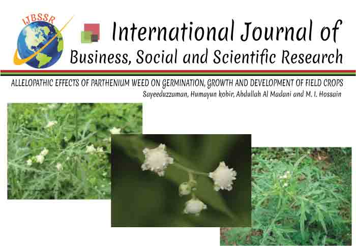ALLELOPATHIC EFFECTS OF PARTHENIUM WEED ON GERMINATION, GROWTH AND DEVELOPMENT OF FIELD CROPS