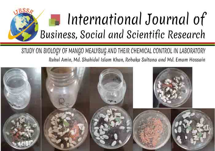STUDY ON BIOLOGY OF MANGO MEALYBUG AND THEIR CHEMICAL CONTROL IN LABORATORY