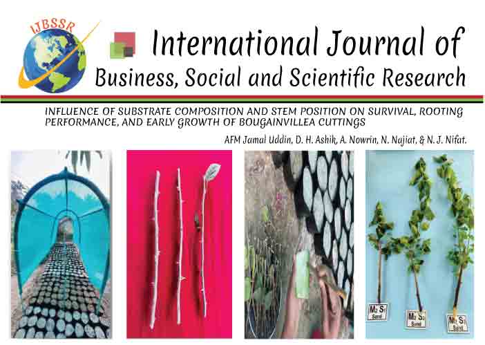 INFLUENCE OF SUBSTRATE COMPOSITION AND STEM POSITION ON SURVIVAL, ROOTING PERFORMANCE AND EARLY GROWTH OF BOUGAINVILLEA CUTTINGS